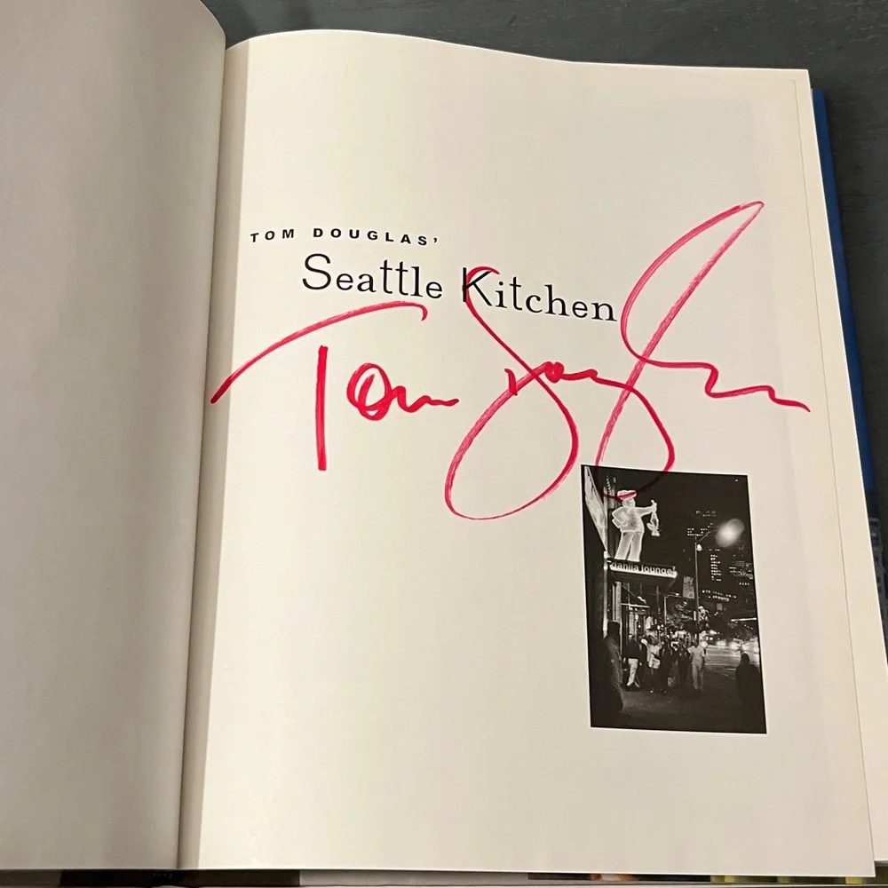 Seattle Kitchen Cookbook TOM DOUGLAS SIGNED cookbook and guide EUC